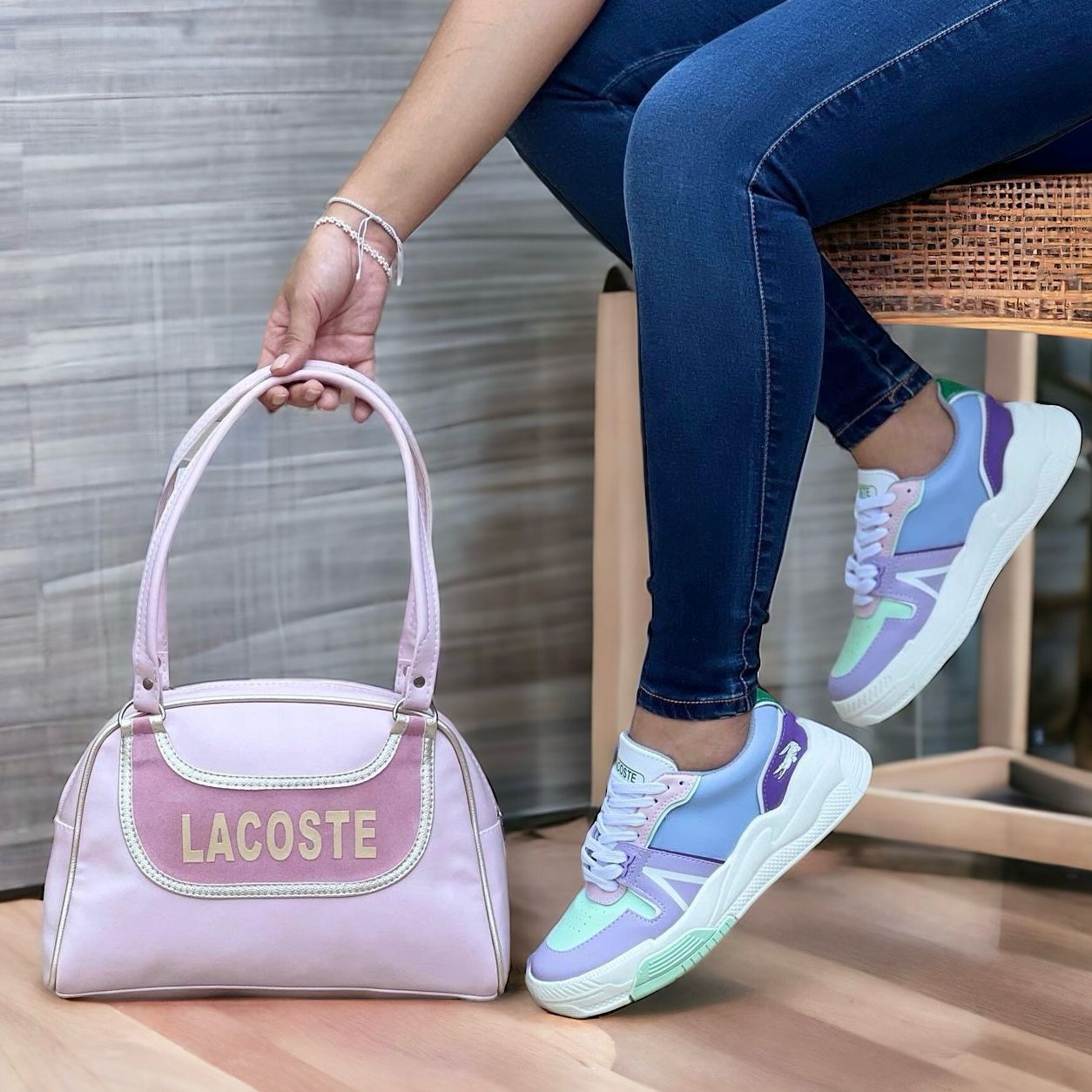 Combo: Tenis + Bolso Deportivo Lacoste Dama