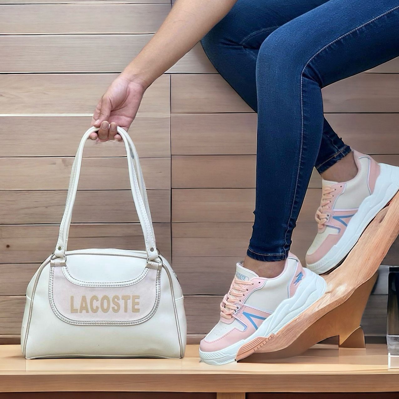 Combo: Tenis + Bolso Deportivo Lacoste Dama