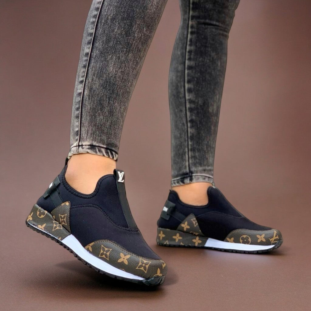 Combo: Tenis + Bolso Morral Slipon LV Dama