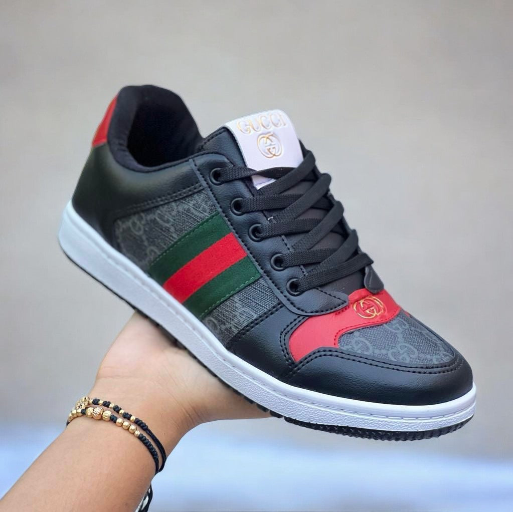 Combo: Tenis + Bolso Bolichero Gucci Estampado Dama