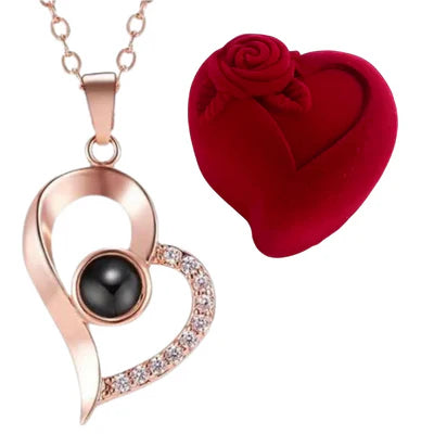 CADENA + DIJE CORAZÓN 🩷 TE AMO EN 100 IDIOMAS | CAJA DE LUJO 🎁