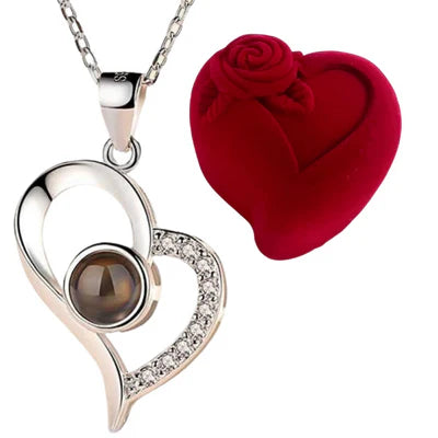 CADENA + DIJE CORAZÓN 🩷 TE AMO EN 100 IDIOMAS | CAJA DE LUJO 🎁