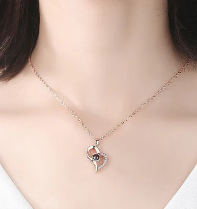 CADENA + DIJE CORAZÓN 🩷 TE AMO EN 100 IDIOMAS | CAJA DE LUJO 🎁