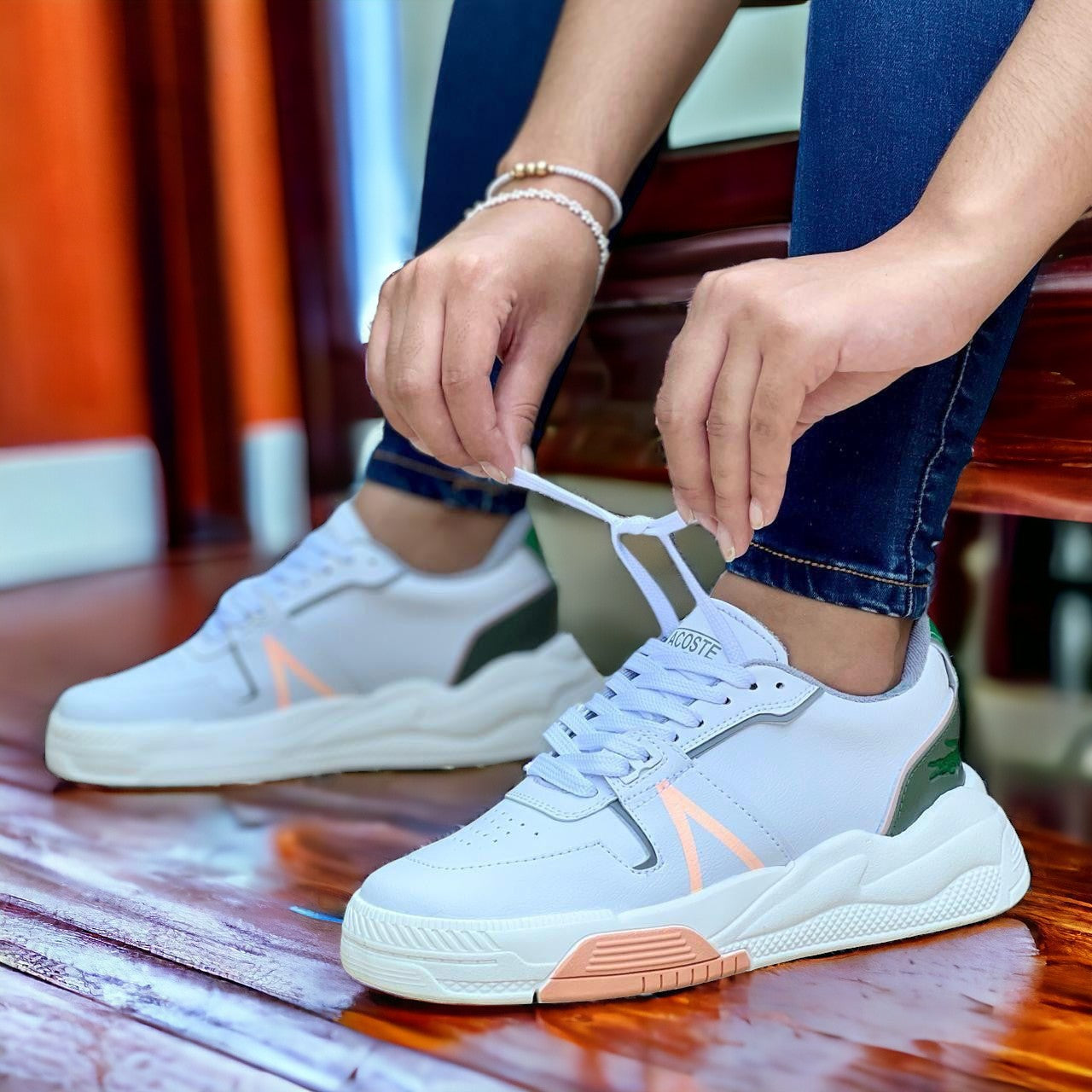Combo: Tenis + Bolso Deportivo Lacoste Dama