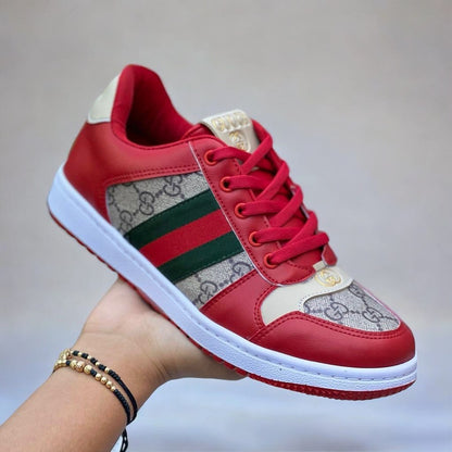 Combo: Tenis + Bolso Bolichero Gucci Estampado Dama