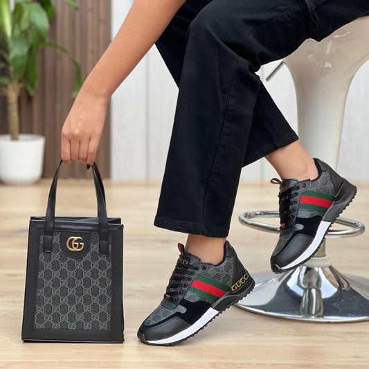 Combo: Tenis + Bolso Bolichero Gucci Dama