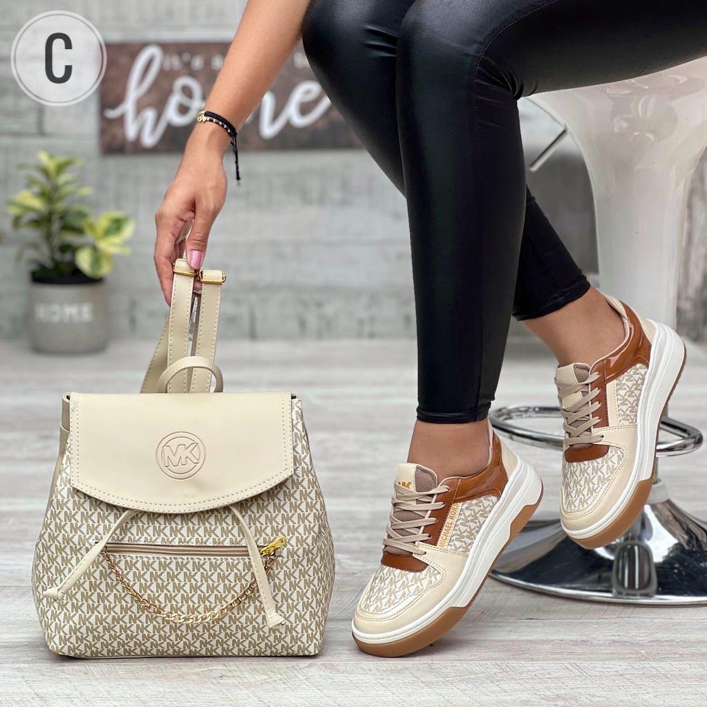 Combo: Tenis + Bolso Morral MK Dama