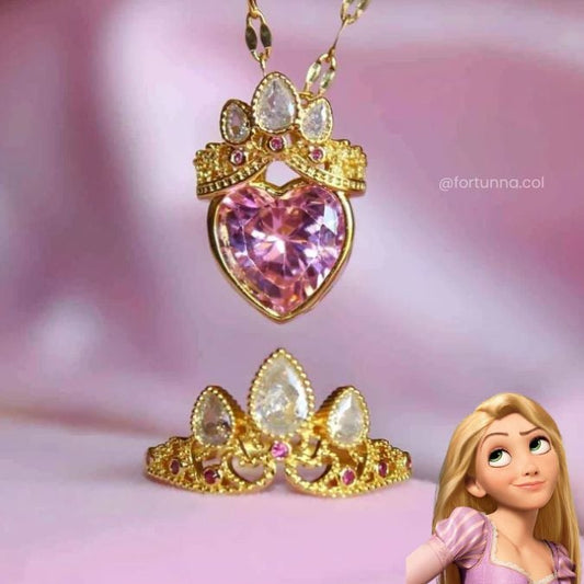 SET ANILLO Y CADENA CORONA ENCANTADA DELUXE™