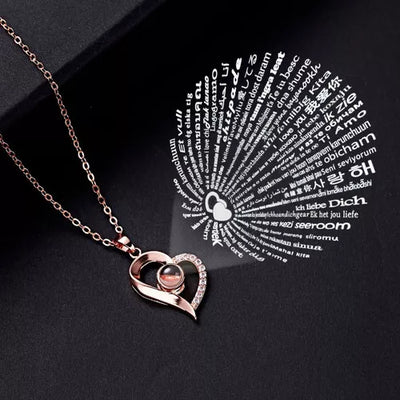 CADENA + DIJE CORAZÓN 🩷 TE AMO EN 100 IDIOMAS | CAJA DE LUJO 🎁