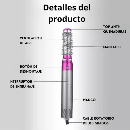 CEPILLO SECADOR PROFESIONAL DE CABELLO 5 EN 1
